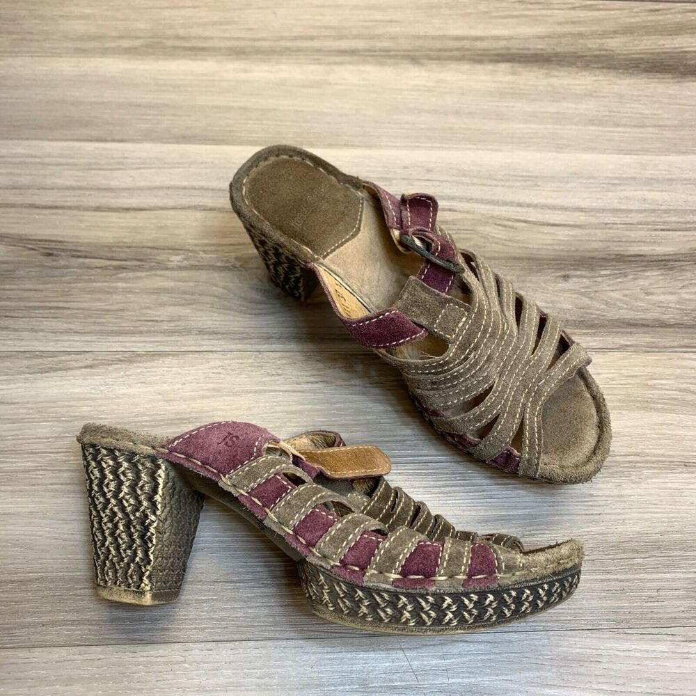 Josef Seibel Womens Cute Slip‎ On Shoes Heels Strappy Sandals Size 37 6 Leather